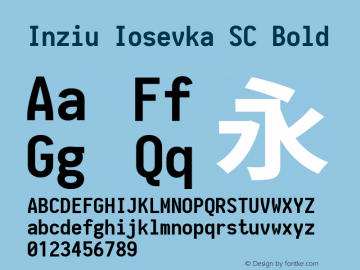 Inziu Iosevka SC Bold Version 1.13.1 Font Sample