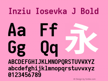 Inziu Iosevka J Bold Version 1.13.1 Font Sample