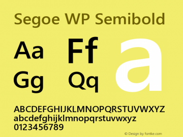 Segoe WP Semibold Version 1.10 Font Sample