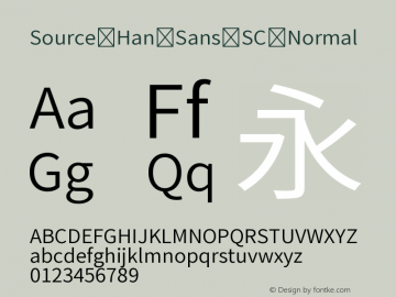 Source Han Sans SC Normal Version 1.001 October 3, 2014图片样张