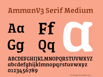 AmmanV3 Serif Medium Version 1.001 Font Sample