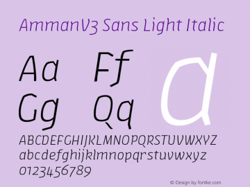 AmmanV3 Sans Light Italic Version 1.001图片样张