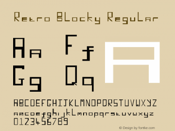 Retro Blocky Version 1.0 Font Sample