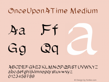 OnceUponATime Version 001.000 Font Sample