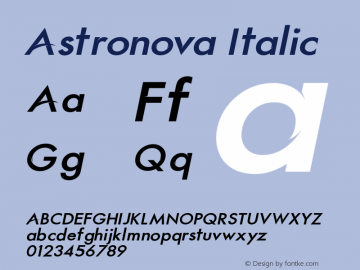 Astronova Italic  Font Sample