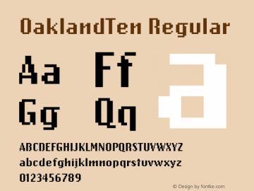 OaklandTen Regular 001.001 Font Sample