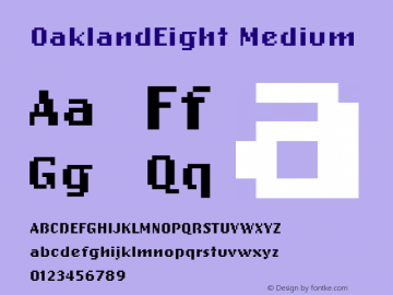 OaklandEight Medium Version 1.00 Font Sample