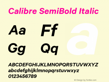 Calibre-SemiBoldItalic Version 1.000;0图片样张