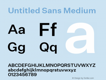 Untitled Sans Medium Version 1.000;0 Font Sample