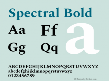 Spectral Bold Version 1.002 Font Sample