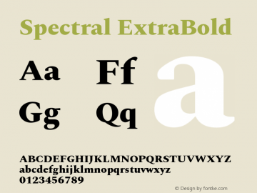 Spectral ExtraBold Version 1.002 Font Sample