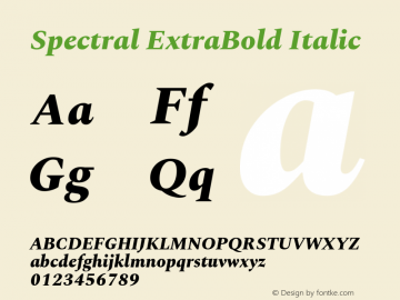 Spectral ExtraBold Italic Version 1.002图片样张