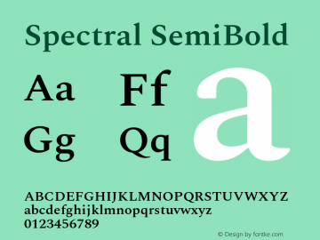Spectral SemiBold Version 1.002 Font Sample