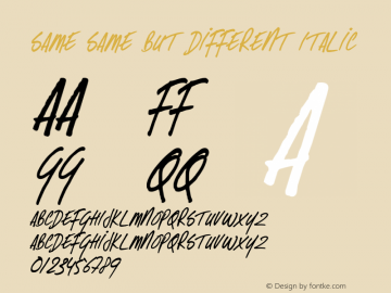 Same Same But Different Italic Version 1.006 Font Sample