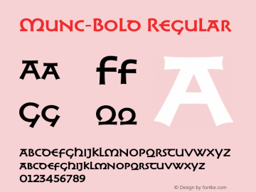 Munc Bold Version 1.1 Font Sample