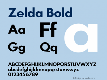 Zelda Bold Version 1.007;PS 001.007;hotconv 1.0.88;makeotf.lib2.5.64775 Font Sample