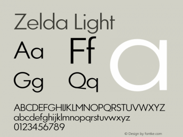 Zelda Light Version 1.007;PS 001.007;hotconv 1.0.88;makeotf.lib2.5.64775 Font Sample