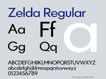 Zelda Regular Version 1.007;PS 001.007;hotconv 1.0.88;makeotf.lib2.5.64775 Font Sample