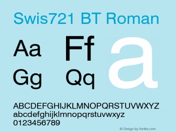 Swis721 BT Roman mfgpctt-v4.4 Dec 23 1998图片样张