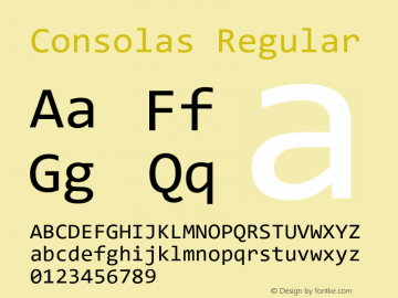 Consolas Version 6.97 Font Sample