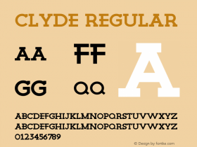 Clyde Regular Version 1.000 Font Sample