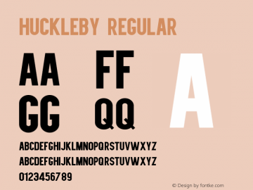 Huckleby Regular Version 1.000 Font Sample