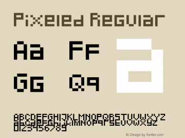 Pixeled Regular Version 1.0 Font Sample