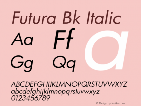 Futura Bk Italic mfgpctt-v4.4 Sep 30 2006图片样张