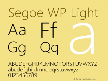 Segoe WP Light Version 1.10图片样张