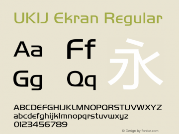 UKIJ Ekran Version 3.10 December 25, 2016 Font Sample