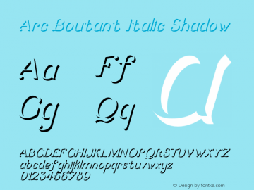 ArcBoutant-ItalicShadow Version 1.000;PS 001.000;hotconv 1.0.88;makeotf.lib2.5.64775图片样张