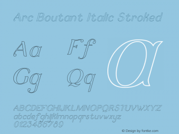 ArcBoutant-ItalicStroked Version 1.000 Font Sample