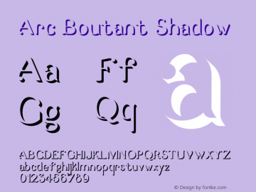 ArcBoutant-Shadow Version 1.000;PS 001.000;hotconv 1.0.88;makeotf.lib2.5.64775图片样张