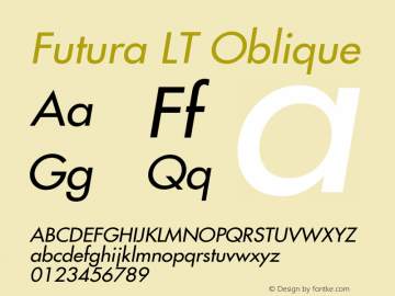 Futura LT Medium Oblique Version 006.000图片样张