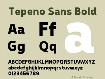 Tepeno Sans Bold v1.15 - 6/2/2012图片样张