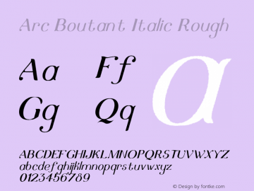 ArcBoutant-ItalicRough Version 1.000 Font Sample