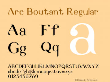 ArcBoutant-Regular Version 1.000 Font Sample