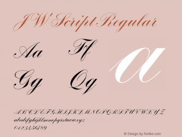 JW Script Version 1.100 Font Sample