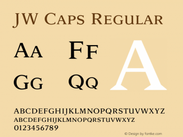 JW Caps Version 0.225 Font Sample