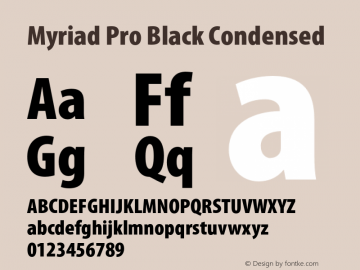 MyriadPro-BlackCond Version 1.000;PS 001.001;hotconv 1.0.56 Font Sample