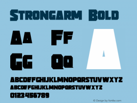 Strongarm Bold Version 1.00 October 7, 2014, initial release Font Sample