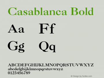 Casablanca Bold 001.003 Font Sample