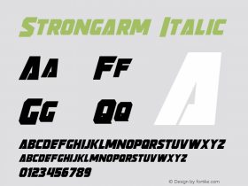 Strongarm Italic Version 1.00 October 7, 2014, initial release图片样张