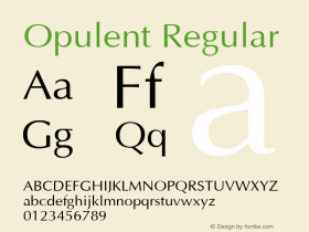 Opulent 001.31 Font Sample