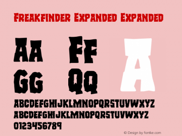 Freakfinder Expanded Version 1.0; 2014 Font Sample