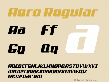 Aero Version 001.000 Font Sample
