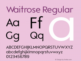 Waitrose-Regular Version 1.001图片样张