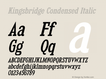 KingsbridgeCdRg-Italic Version 1.000图片样张