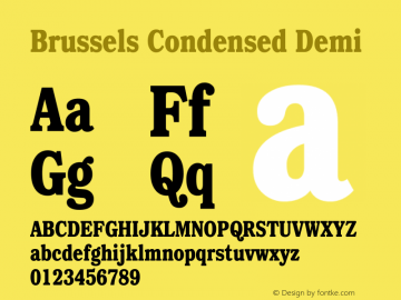 Brussels Condensed Demi Version 3.1 Font Sample