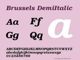Brussels DemiItalic Version 3.1 Font Sample